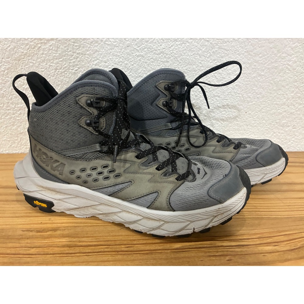 Hoka One One Anacapa Breeze Mid Hiking Boots Mens 8.5 Grey 1134505 CHMS Vibram
